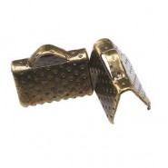 Metal Ribbon crimp end 10x6mm Bronze